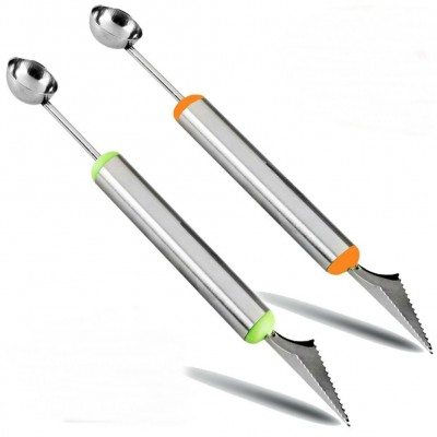 Stainless Steel Dual End Melon Baller Fruit Knife Scoop Carving Tool