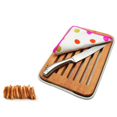 Slotted wood bread kitchen choppping cooking cutting board