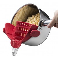 Fits all Pots and Bowls Silicone Snap 'N Strain Strainer Clip On Strainer